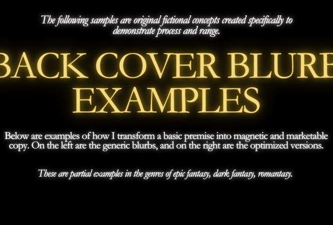 write a compelling synopsis or blurb for your fantasy novel